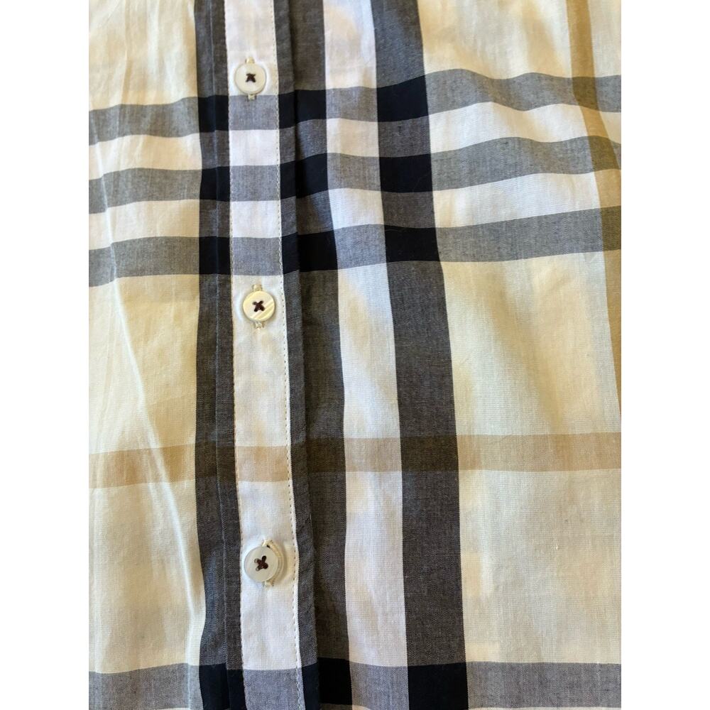 Tizzie Button Down Shirt Plaid Stripe Chains Flip Cuffs Preppy Modern Luxury L - Picture 10 of 14